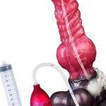 : Squirting Dildo Realistic Big Wolf Dildos with Knot 8.26inch Thick Pink Silicone Suction Cup Big Monster Penis Anal Plug Toys for Women Men Couples S-Squirting : Health Household