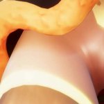 Hentai Vtuber Elfie Love plays with anal dildo under skirt and flex her ass 3D VRCHAT MMD