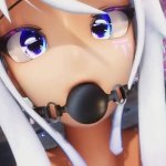 Hentai Vtuber Elfie Love gets double penetration w ahegao ballgag squirts VR 3D VRCHAT MMD