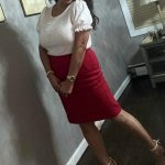 Love this red and white combo from latinaseven7 on reddit and IG...and that CDR pantyhose shine! She is a gem!