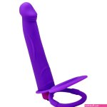 Double Penetration Strap On VIbrator Purple