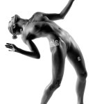 Nude Woman Classical Artistic Dance Movement Stock Photo