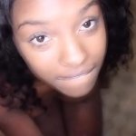 Young Petite Black Ebony Strips Down And Gives Great Blowjob To White Guy POV