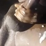 Black Guy Cums All Over with Big Cock