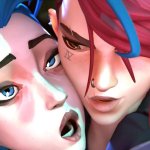 Oil and Fire Arcane Jinx Vi and some Random Dude