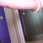 Horny Girl Deepthroat Sex Toys in Front of Mirror