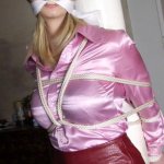 Women In Satin And Silk Blouse Bondage